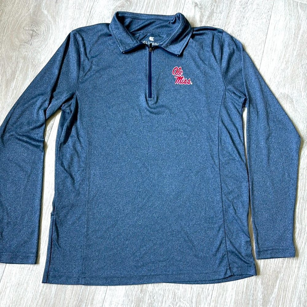 Colosseum Ole Miss Rebels 1/4 Zip Long Sleeve Pullover size M